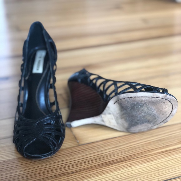 Steve Madden Siennah Wedge Sandals Black 7.5 - Picture 5 of 5